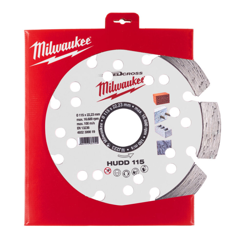 Купити Диск алмазний Speedcross MILWAUKEE HUDD 115, діаметр 115мм (залізобетон, граніт). Офіційний магазин Мілвокі Україна, фірмова гарантія з доставкою по Украіні