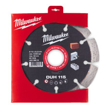 Купити Диск алмазний MILWAUKEE DUH 115, діаметр 115мм (залізобетон, цегла). Офіційний магазин Мілвокі Україна, фірмова гарантія з доставкою по Украіні