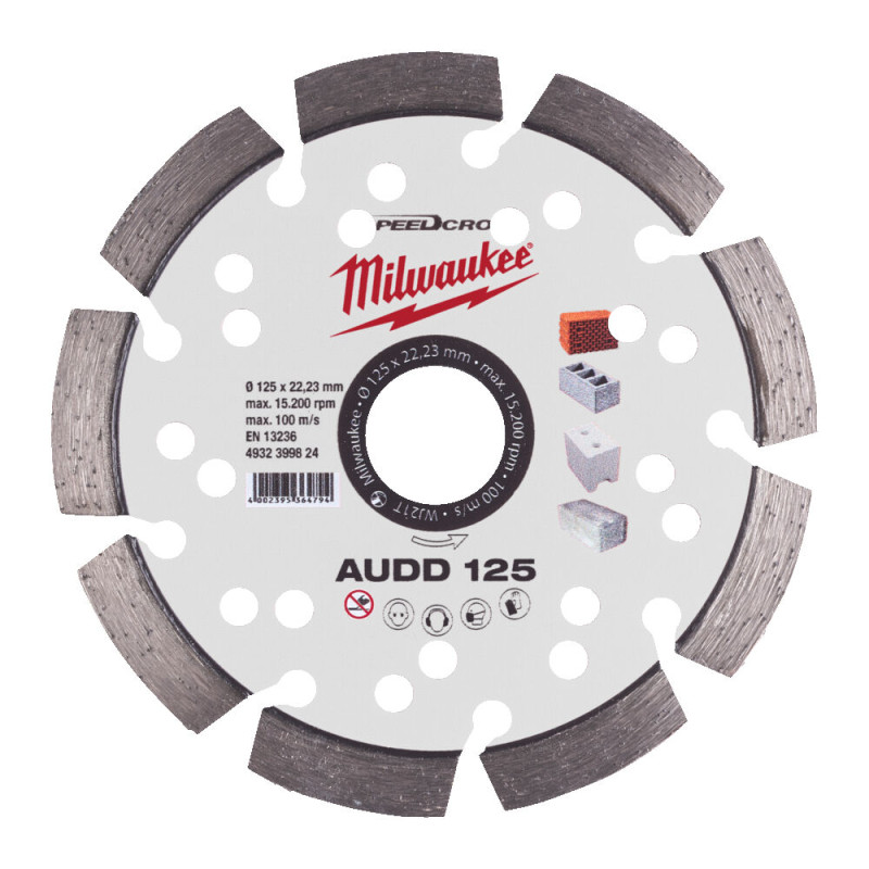 Купити Диск алмазний Speedcross MILWAUKEE AUDD 125, діаметр 125мм (бетон, цегла, асфальт). Офіційний магазин Мілвокі Україна, фірмова гарантія з доставкою по Украіні