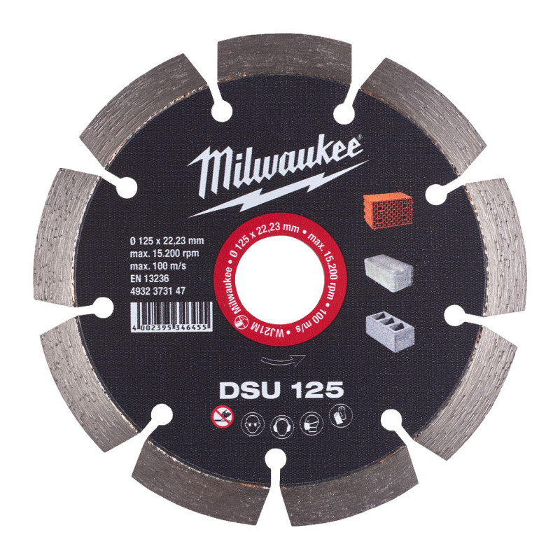 Купити Диск алмазний MILWAUKEE DSU 125, діаметр 125мм (для штроборізів). Офіційний магазин Мілвокі Україна, фірмова гарантія з доставкою по Украіні