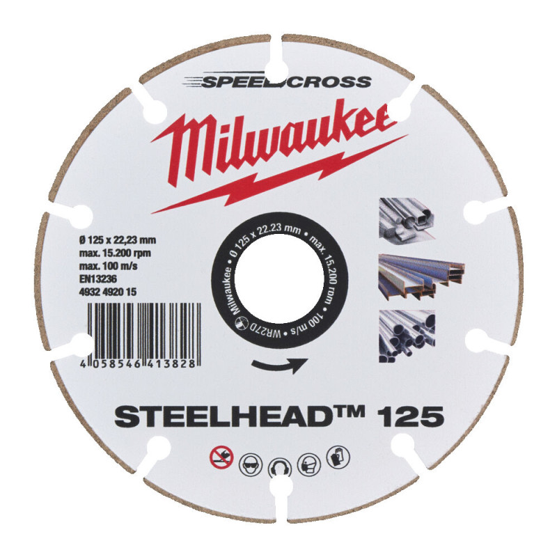 Купити Диск алмазний Speedcross STEELHEAD 125 MILWAUKEE, діаметр 125мм, (метал, нержавійка). Офіційний магазин Мілвокі Україна, фірмова гарантія з доставкою по Украіні