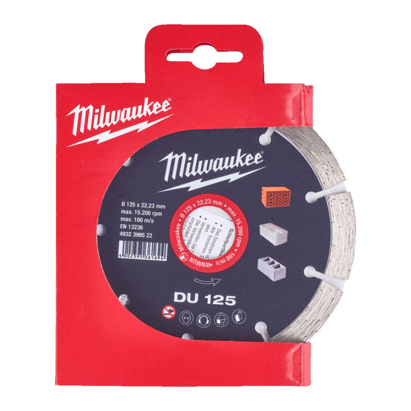 Купити Диск алмазний MILWAUKEE DU 125, діаметр 125мм (цегла, бетон, шлакоблок). Офіційний магазин Мілвокі Україна, фірмова гарантія з доставкою по Украіні