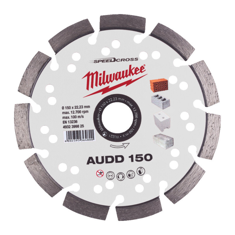 Купити Диск алмазний Speedcross MILWAUKEE AUDD 150, діаметр 150мм (бетон, цегла, асфальт). Офіційний магазин Мілвокі Україна, фірмова гарантія з доставкою по Украіні