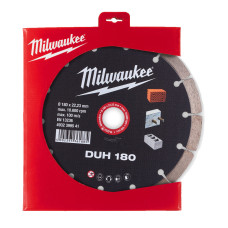 Купити Диск алмазний MILWAUKEE DUH 180, діаметр 180мм (залізобетон, цегла). Офіційний магазин Мілвокі Україна, фірмова гарантія з доставкою по Украіні