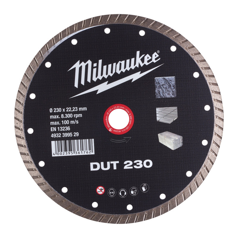 Купити Диск алмазний MILWAUKEE DUT 230, діаметр 230мм (керамічна плитка/чистий різ). Офіційний магазин Мілвокі Україна, фірмова гарантія з доставкою по Украіні
