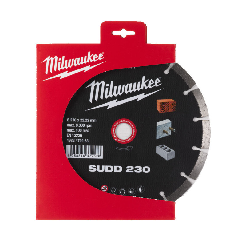 Купити Диск алмазний MILWAUKEE SUDD 230, діаметр 230мм (залізобетон, цегла). Офіційний магазин Мілвокі Україна, фірмова гарантія з доставкою по Украіні