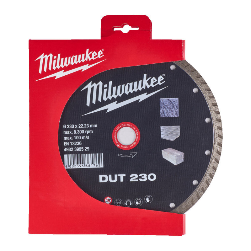 Купити Диск алмазний MILWAUKEE DUT 230, діаметр 230мм (керамічна плитка/чистий різ). Офіційний магазин Мілвокі Україна, фірмова гарантія з доставкою по Украіні