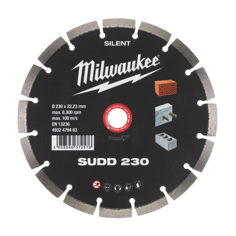 Купити Диск алмазний MILWAUKEE SUDD 230, діаметр 230мм (залізобетон, цегла). Офіційний магазин Мілвокі Україна, фірмова гарантія з доставкою по Украіні