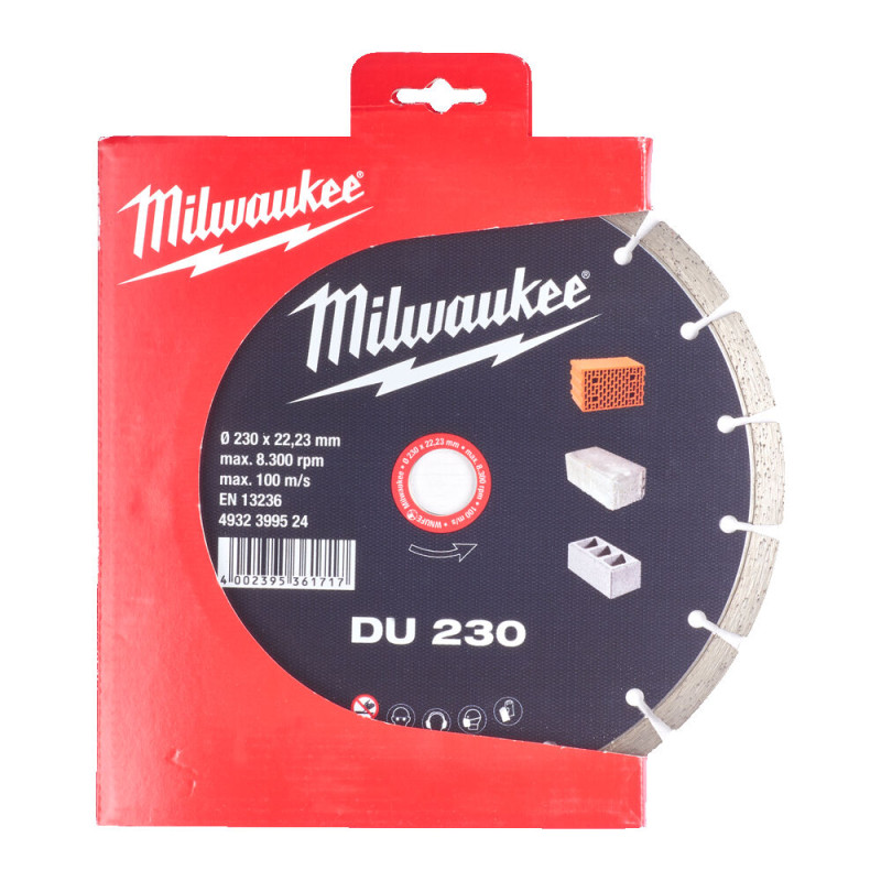 Купити Диск алмазний MILWAUKEE DU 230, діаметр 230мм (цегла, бетон, шлакоблок). Офіційний магазин Мілвокі Україна, фірмова гарантія з доставкою по Украіні