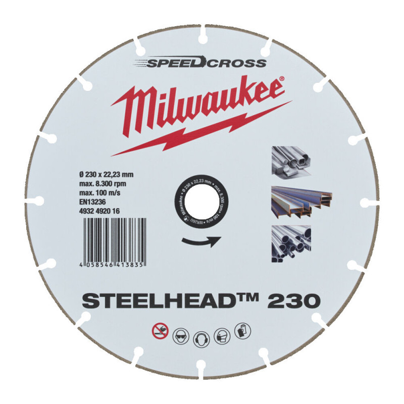 Купити Диск алмазний Speedcross STEELHEAD 230 MILWAUKEE, діаметр 230мм, (метал, нержавійка). Офіційний магазин Мілвокі Україна, фірмова гарантія з доставкою по Украіні