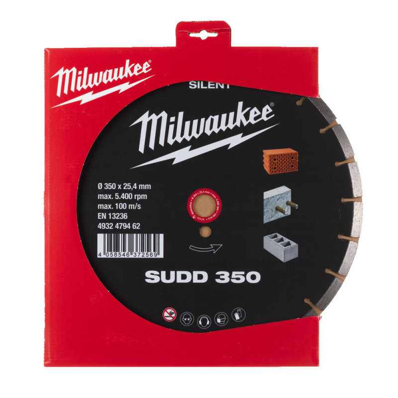 Купити Диск алмазний MILWAUKEE SUDD 350, діаметр 350мм (залізобетон, цегла). Офіційний магазин Мілвокі Україна, фірмова гарантія з доставкою по Украіні