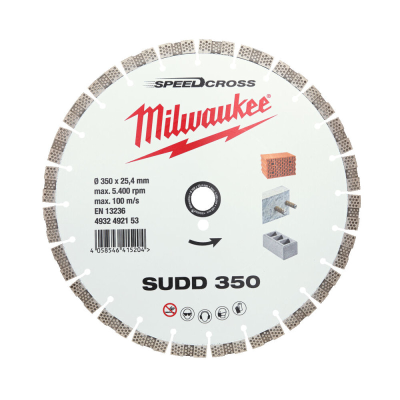 Купити Диск алмазний Speedcross MILWAUKEE SUDD 350, діаметр 350мм (залізобетон, цегла). Офіційний магазин Мілвокі Україна, фірмова гарантія з доставкою по Украіні