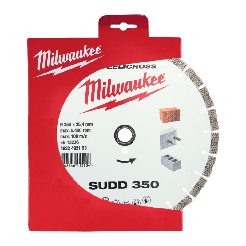 Купити Диск алмазний Speedcross MILWAUKEE SUDD 350, діаметр 350мм (залізобетон, цегла). Офіційний магазин Мілвокі Україна, фірмова гарантія з доставкою по Украіні