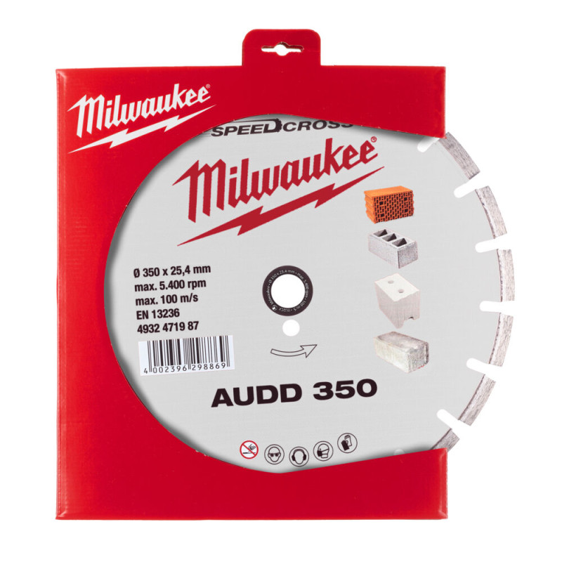 Купити Диск алмазний Speedcross MILWAUKEE AUDD 350, діаметр 350мм (бетон, цегла, асфальт). Офіційний магазин Мілвокі Україна, фірмова гарантія з доставкою по Украіні