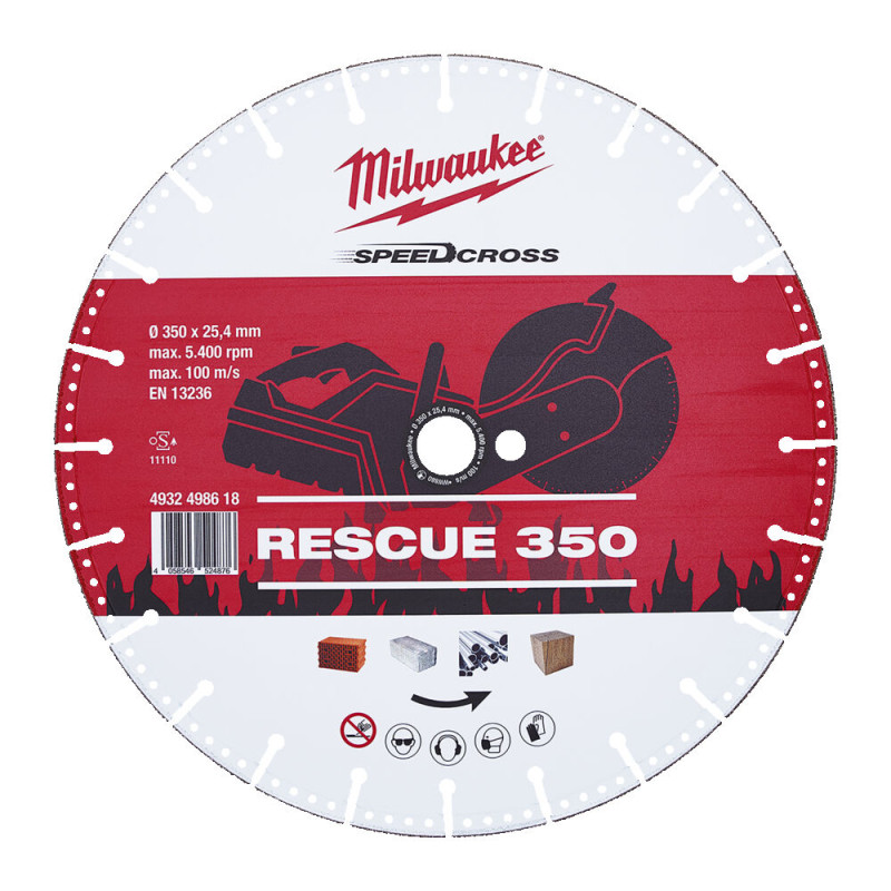 Купити Диск алмазний SPEEDCROSS RESCUE 350 DIAMOND BLADE, діаметр 350мм (уныверсальний). Офіційний магазин Мілвокі Україна, фірмова гарантія з доставкою по Украіні