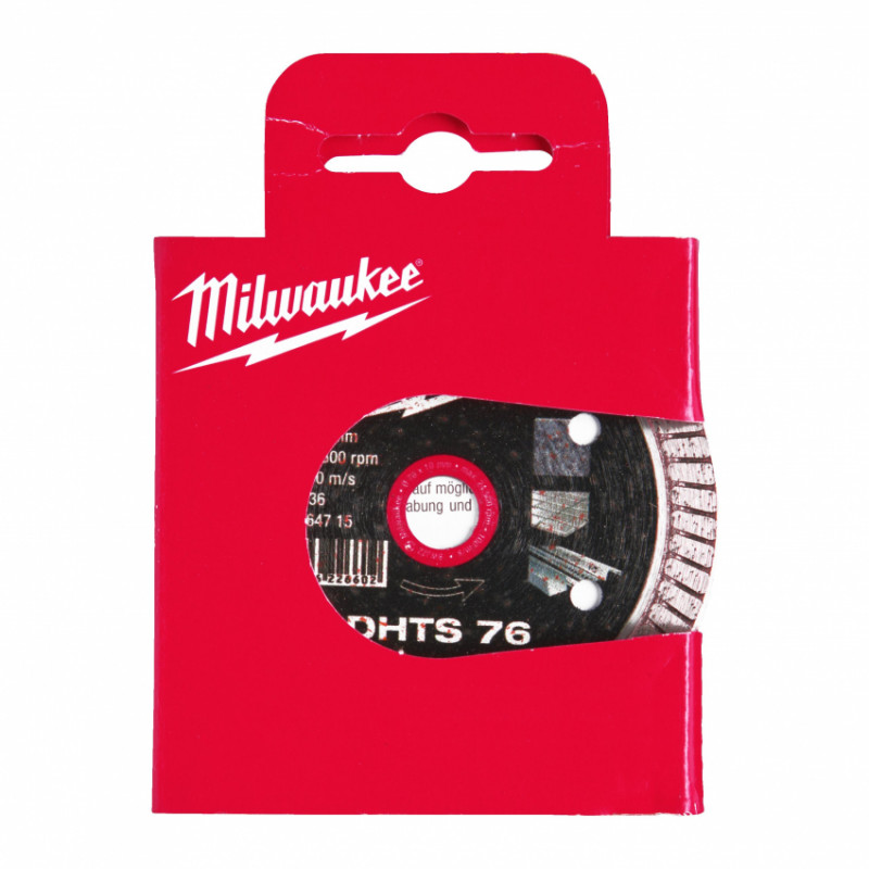 Купити Диск алмазний MILWAUKEE DHTS 76, діаметр 76мм (для M12 FCOT) (керамограніт, плитка). Офіційний магазин Мілвокі Україна, фірмова гарантія з доставкою по Украіні