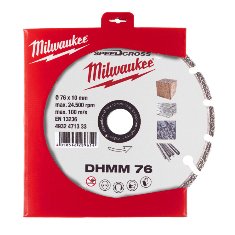Купити Диск алмазний MILWAUKEE DHMM 76, діаметр 76мм (для M12 FCOT) (універсальний). Офіційний магазин Мілвокі Україна, фірмова гарантія з доставкою по Украіні