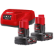 Купити Енергокомплект Li-Ion MILWAUKEE, M12 NRG-602 (зарядний пристрій, 2 акумулятори В6 6Аг, картонне пакування). Офіційний магазин Мілвокі Україна, фірмова гарантія з доставкою по Украіні