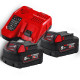 Купити Енергокомплект Li-Ion MILWAUKEE, M18 NRG-502С (зарядний пристрій M12-18FC, 2 акумулятори М18 В5 5Аг). Офіційний магазин Мілвокі Україна, фірмова гарантія з доставкою по Украіні