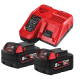 Купити Енергокомплект Li-Ion MILWAUKEE, M18 NRG-502С (зарядний пристрій M12-18FC, 2 акумулятори М18 В5 5Аг). Офіційний магазин Мілвокі Україна, фірмова гарантія з доставкою по Украіні