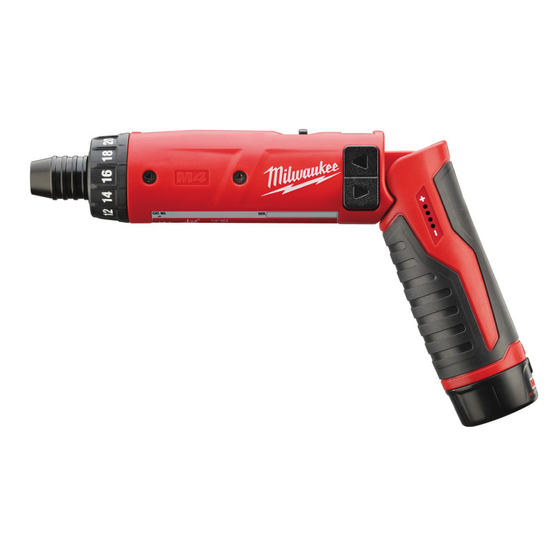 Купити Викрутка акумуляторна MILWAUKEE, M4 D-202B, 5Нм (зарядний пристрій, 2 акумулятори М4 2Аг). Офіційний магазин Мілвокі Україна, фірмова гарантія з доставкою по Украіні
