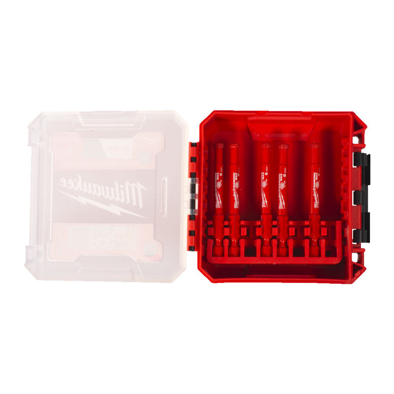 Купити Набір алмазних коронок Diamond Plus/Max MILWAUKEE, (1/4'' Hex) (діаметр 6мм, 5шт) (свердління з водою) пластиковий кейс. Офіційний магазин Мілвокі Україна, фірмова гарантія з доставкою по Украіні