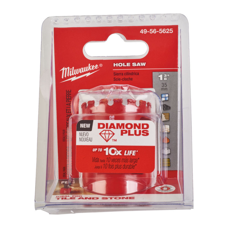 Купити Коронка алмазна Diamond Plus MILWAUKEE, діаметр 35мм (5/8''х18) (свердління з водою) (заміна на 4932500115). Офіційний магазин Мілвокі Україна, фірмова гарантія з доставкою по Украіні