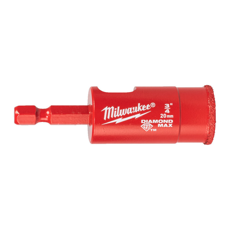 Купити Коронка алмазна Diamond Plus/Max MILWAUKEE, діаметр 20,0мм (1/4'' Hex) (свердління з водою). Офіційний магазин Мілвокі Україна, фірмова гарантія з доставкою по Украіні