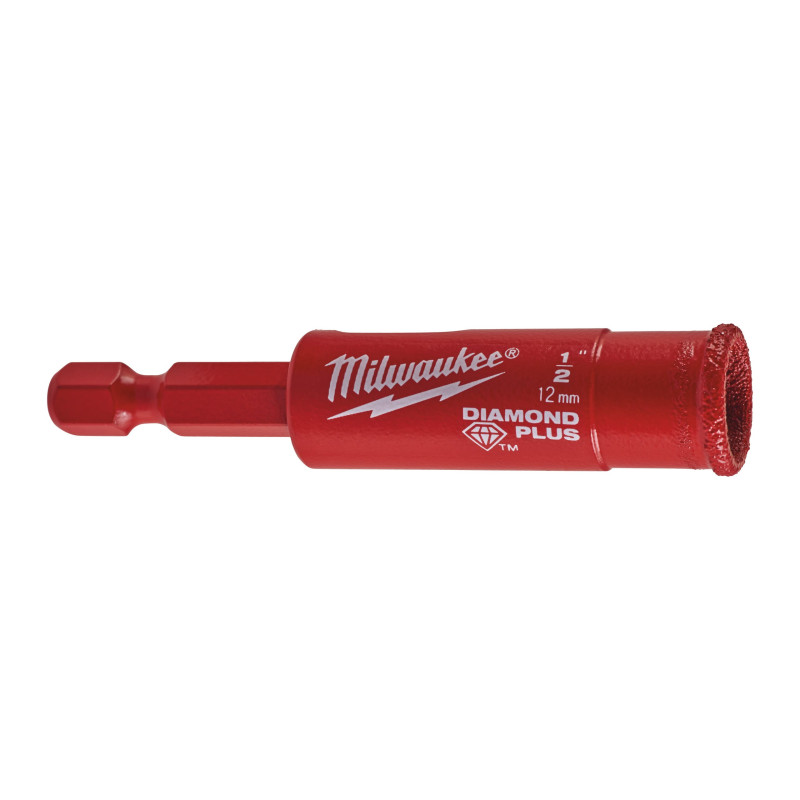 Купити Коронка алмазна Diamond Plus MILWAUKEE, діаметр 12мм (1/4'' Hex) (свердління з водою) (заміна на 4932498345). Офіційний магазин Мілвокі Україна, фірмова гарантія з доставкою по Украіні