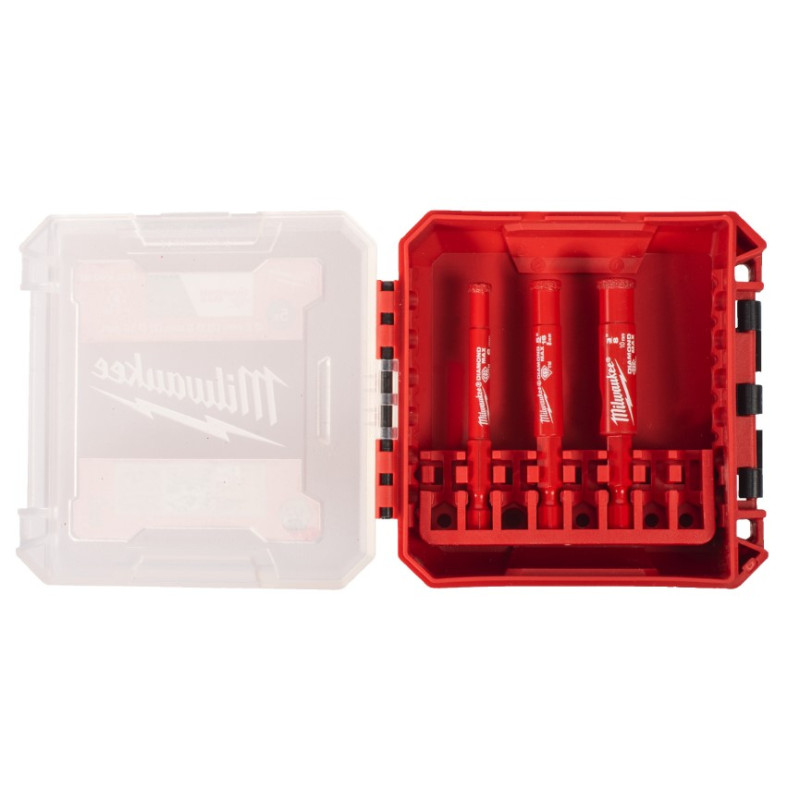 Купити Набір коронок алмазних Diamond Plus MILWAUKEE (1/4'' Hex) (діаметр 6/8/10мм) (свердління з водою) пластиковий кейс. Офіційний магазин Мілвокі Україна, фірмова гарантія з доставкою по Украіні