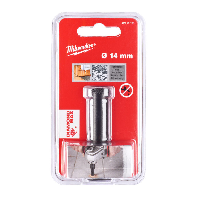Купити Коронка алмазна Diamond Max MILWAUKEE M14, діаметр 14мм (сухе свердління). Офіційний магазин Мілвокі Україна, фірмова гарантія з доставкою по Украіні