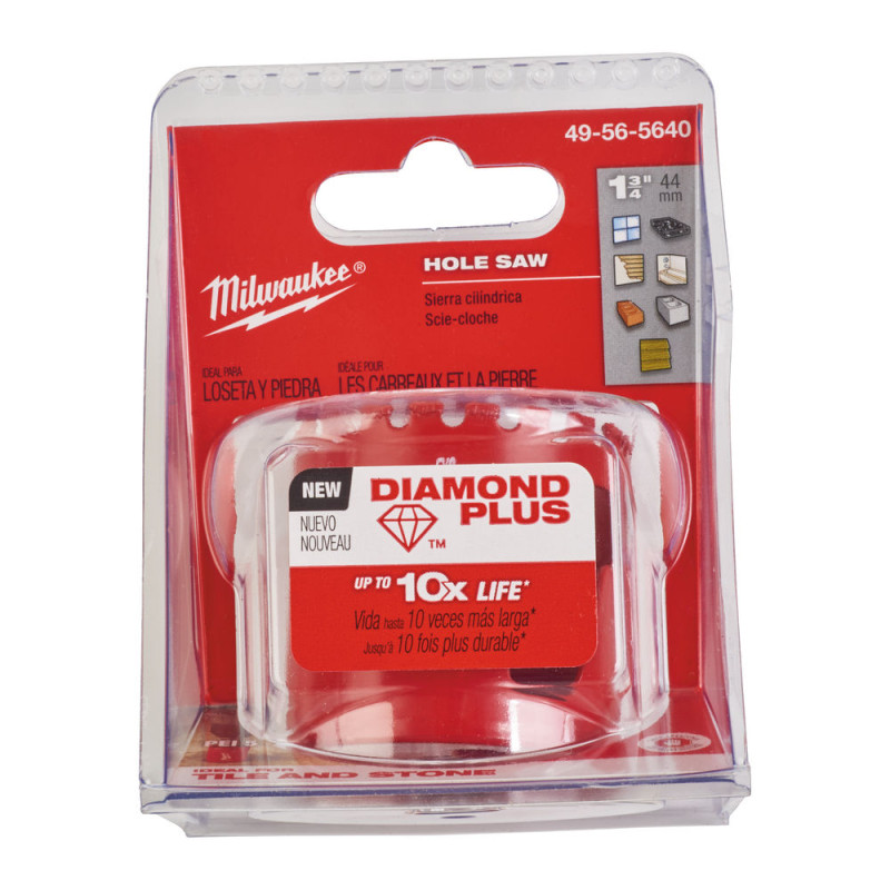 Купити Коронка алмазна Diamond Plus MILWAUKEE, діаметр 44мм (5/8''х18) (свердління з водою) (заміна на 4932500117). Офіційний магазин Мілвокі Україна, фірмова гарантія з доставкою по Украіні
