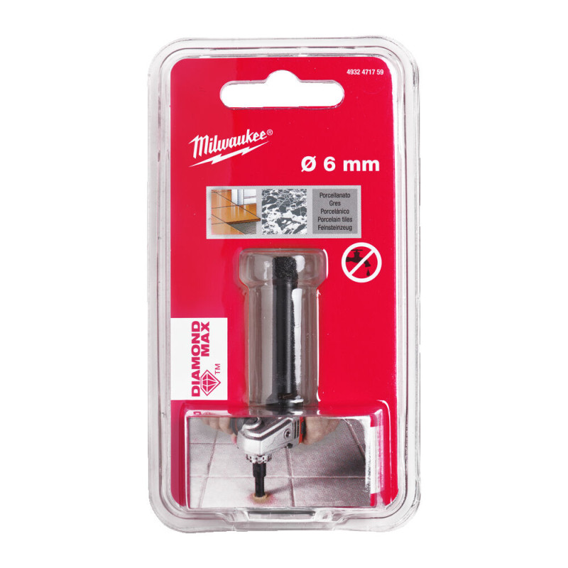 Купити Коронка алмазна Diamond Max MILWAUKEE M14, діаметр 6мм (сухе свердління). Офіційний магазин Мілвокі Україна, фірмова гарантія з доставкою по Украіні