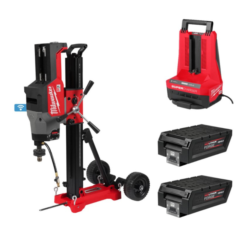 Купити Установка алмазного свердління акумуляторна MILWAUKEE, MXF DCD350KIT-122 (зарядний пристрій MXF SC, 2 акумулятори MXF HD812 12Аг, стійка). Офіційний магазин Мілвокі Україна, фірмова гарантія з доставкою по Украіні