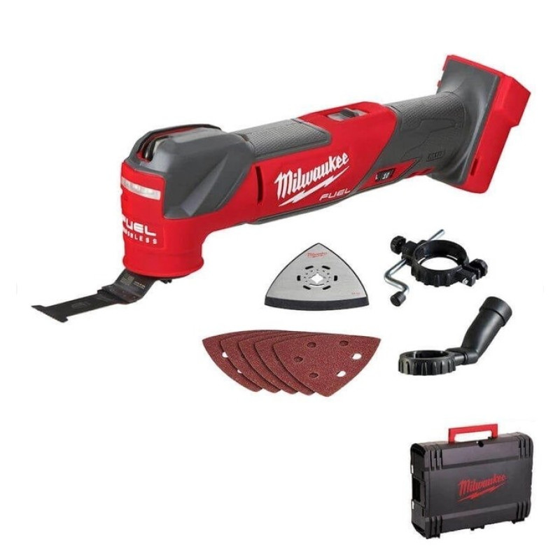 Купити Інструмент багатофунціональний акумуляторний MILWAUKEE, M18 FMT-0X (каркас, універсальне лезо, шліфувальна підошва, шліфувальний папір, HDкейс). Офіційний магазин Мілвокі Україна, фірмова гарантія з доставкою по Украіні