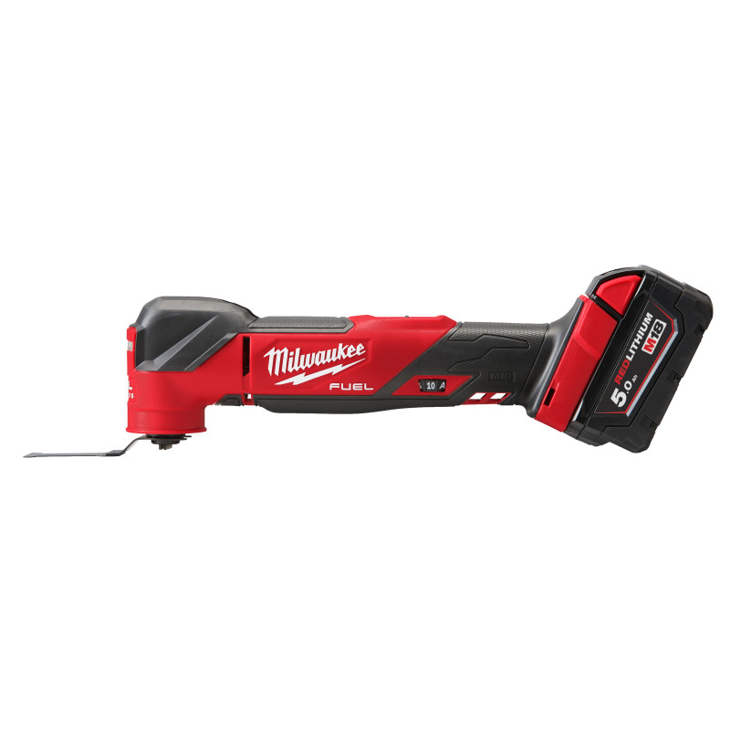 Купити Інструмент багатофунціональний акумуляторний MILWAUKEE, M18 FMT-502X (зарядний.пристрій M12-18 FC, 2 акумулятори М18 В5 5Аг, універсальний адаптер, адаптер для полотен, насадка для плунжерного пиляння, шліфувальна підошва, протипиловий екран, шліфувальні. Офіційний магазин Мілвокі Україна, фірмова гарантія з доставкою по Украіні
