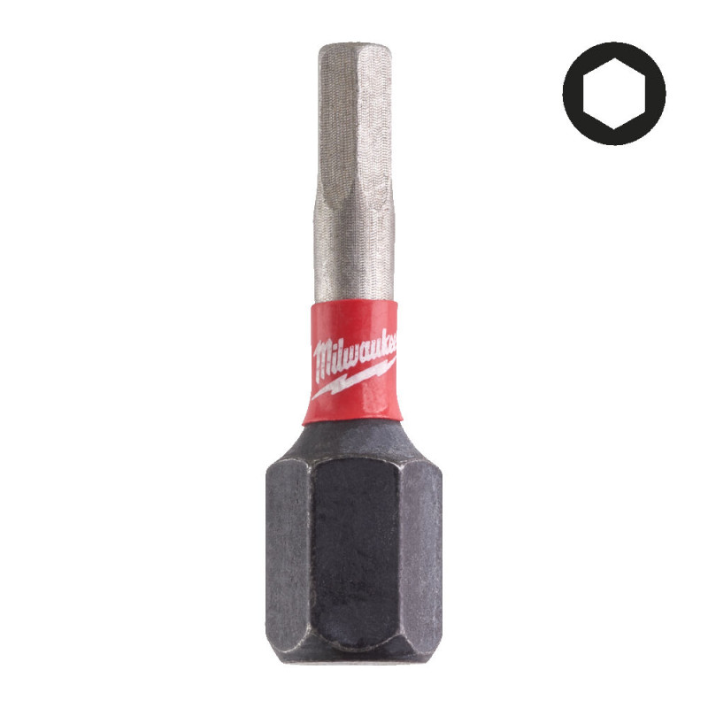 Купити Біта SHOCKWAVE MILWAUKEE, Hex3, 25мм, (2шт). Офіційний магазин Мілвокі Україна, фірмова гарантія з доставкою по Украіні