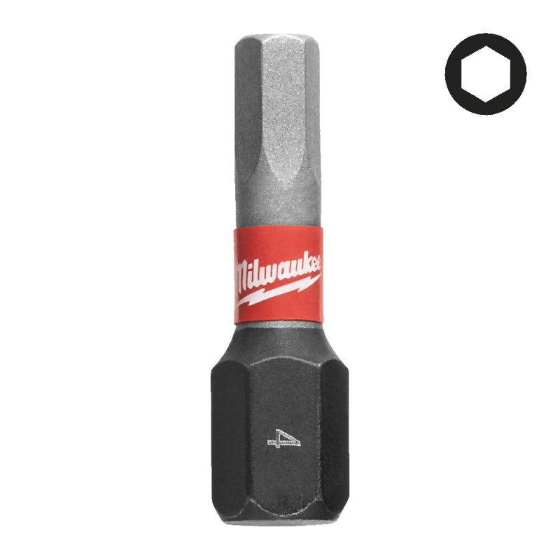 Купити Біта SHOCKWAVE MILWAUKEE, Hex4, 25мм, (2шт). Офіційний магазин Мілвокі Україна, фірмова гарантія з доставкою по Украіні