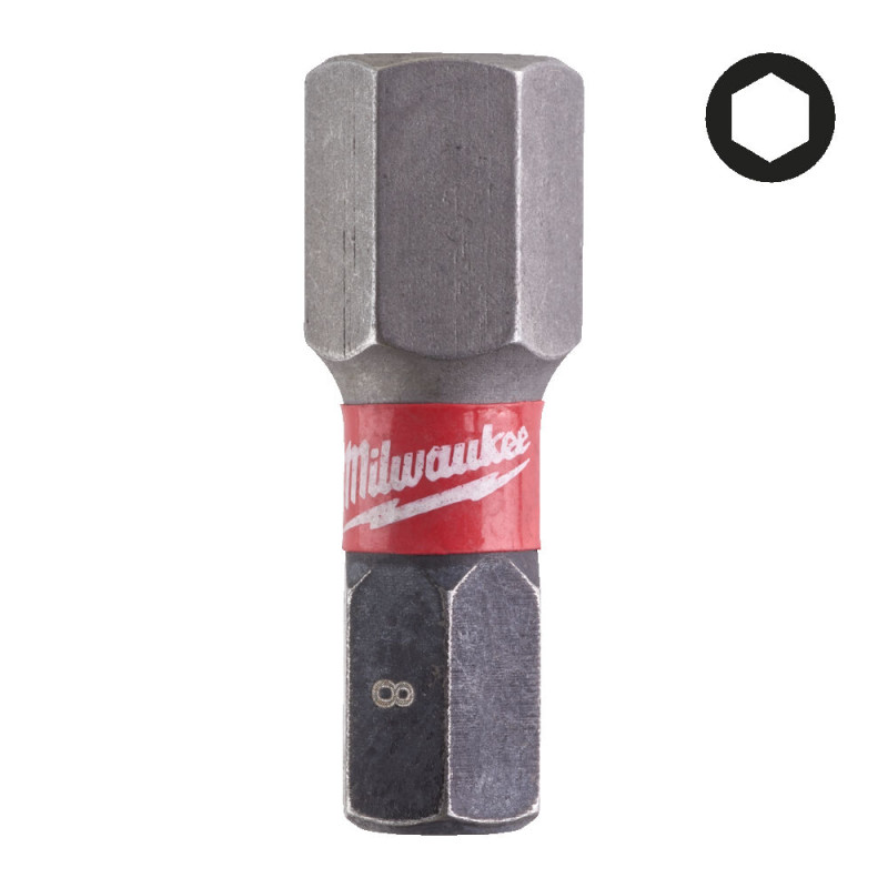 Купити Біта SHOCKWAVE MILWAUKEE, Hex8, 25мм, (2шт). Офіційний магазин Мілвокі Україна, фірмова гарантія з доставкою по Украіні