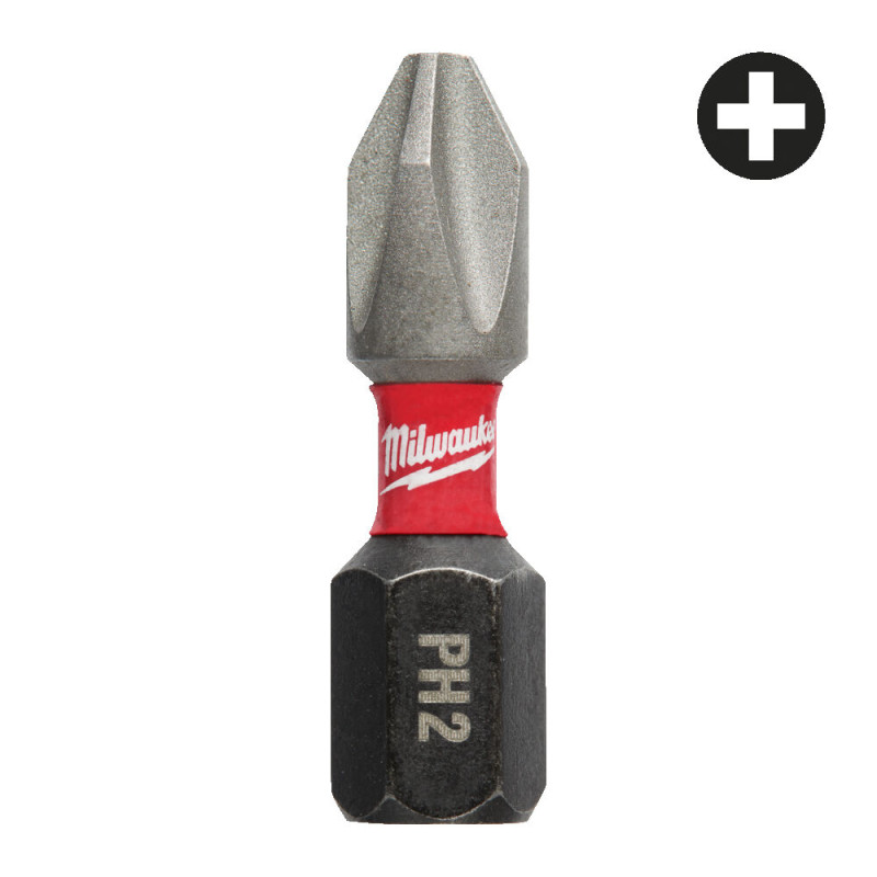 Купити Біта SHOCKWAVE MILWAUKEE, PH2, 25мм, (2шт). Офіційний магазин Мілвокі Україна, фірмова гарантія з доставкою по Украіні