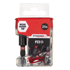Купити Насадка Milwaukee PZ2 25мм (25 шт/упак) + магнітний тримач для біт (1 шт) (дисплей 5 шт). Офіційний магазин Мілвокі Україна, фірмова гарантія з доставкою по Украіні