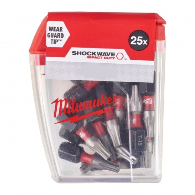 Купити Біта SHOCKWAVE MILWAUKEE, PZ2, 25мм, (25шт), пластикова коробка. Офіційний магазин Мілвокі Україна, фірмова гарантія з доставкою по Украіні