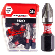 Купити Біта SHOCKWAVE MILWAUKEE, PZ2, 25мм, (25шт), пластикова коробка. Офіційний магазин Мілвокі Україна, фірмова гарантія з доставкою по Украіні