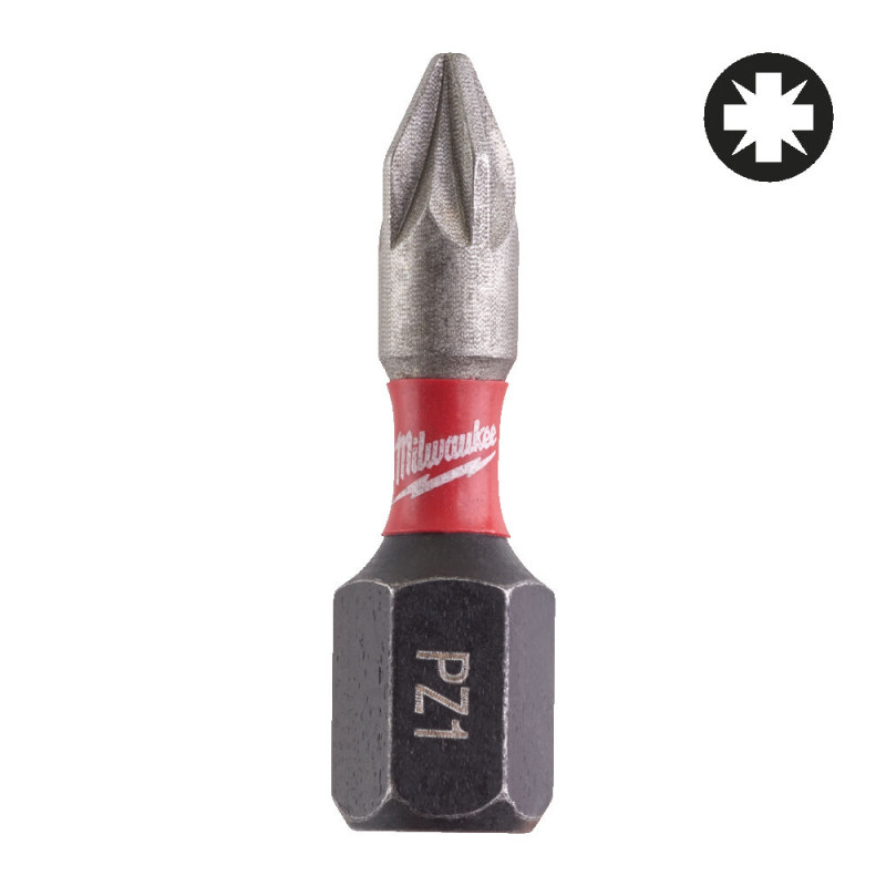 Купити Біта SHOCKWAVE MILWAUKEE, PZ1, 25мм, (25шт), пластикова коробка. Офіційний магазин Мілвокі Україна, фірмова гарантія з доставкою по Украіні
