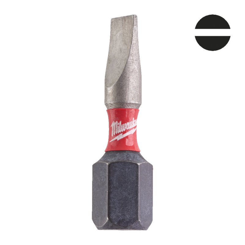 Купити Біта SHOCKWAVE MILWAUKEE, SL0,6x4,5, 25мм, (2шт). Офіційний магазин Мілвокі Україна, фірмова гарантія з доставкою по Украіні