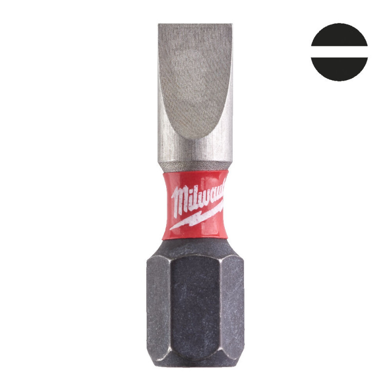 Купити Біта SHOCKWAVE MILWAUKEE, SL0,8x5,5, 25мм, (2шт). Офіційний магазин Мілвокі Україна, фірмова гарантія з доставкою по Украіні
