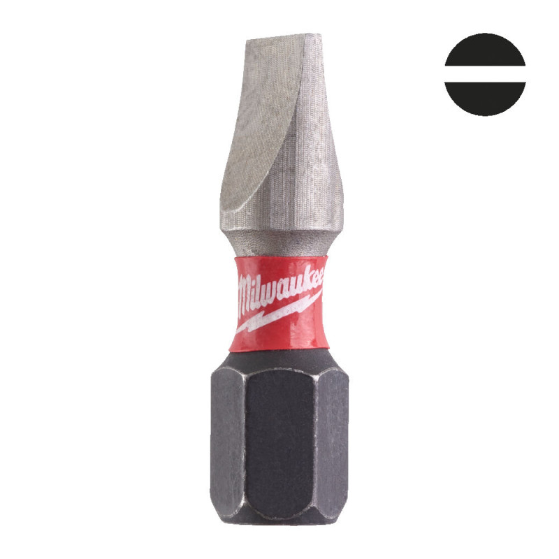 Купити Біта SHOCKWAVE MILWAUKEE, SL1,2x6,5, 25мм, (2шт) (заміна на 4932500388). Офіційний магазин Мілвокі Україна, фірмова гарантія з доставкою по Украіні