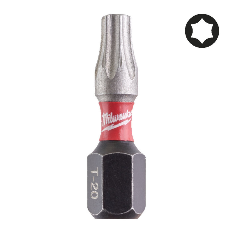 Купити Біта SHOCKWAVE MILWAUKEE, TX20, 25мм, (25шт), пластикова коробка. Офіційний магазин Мілвокі Україна, фірмова гарантія з доставкою по Украіні