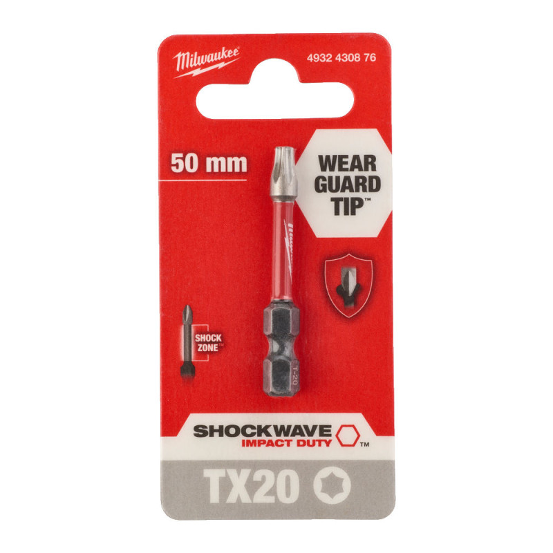 Купити Біта SHOCKWAVE MILWAUKEE, TX20, 50мм. Офіційний магазин Мілвокі Україна, фірмова гарантія з доставкою по Украіні