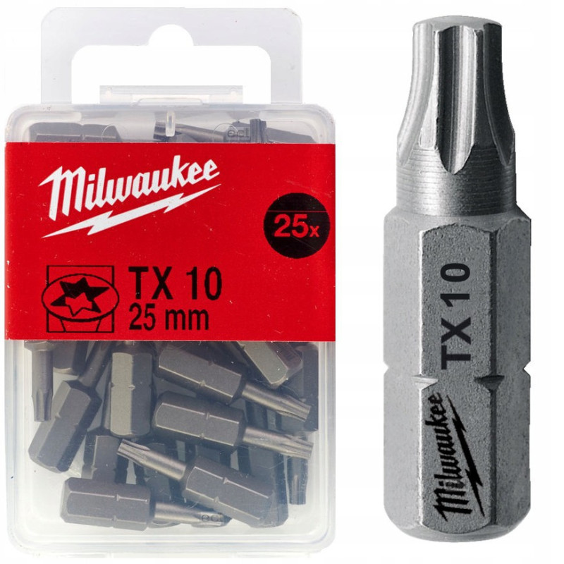Купити Біта SHOCKWAVE MILWAUKEE, TX10, 25мм, (25шт). Офіційний магазин Мілвокі Україна, фірмова гарантія з доставкою по Украіні